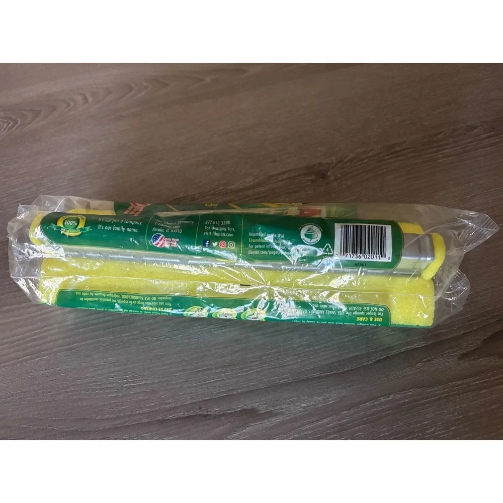 NEW Libman Nitty‎ Gritty Roller Mop Refill Green Yellow Sponge #02011 New